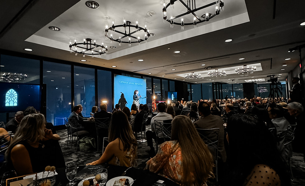 Catholic development event at the Tower Club in Dallas for catholic music initiative executed by Kristen Combo, event planner