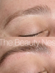 Before and after of eyebrow tint