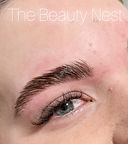 Brow lamination and lash extensions on a client from auburn Bay