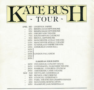 Kate Bush Tour Dates