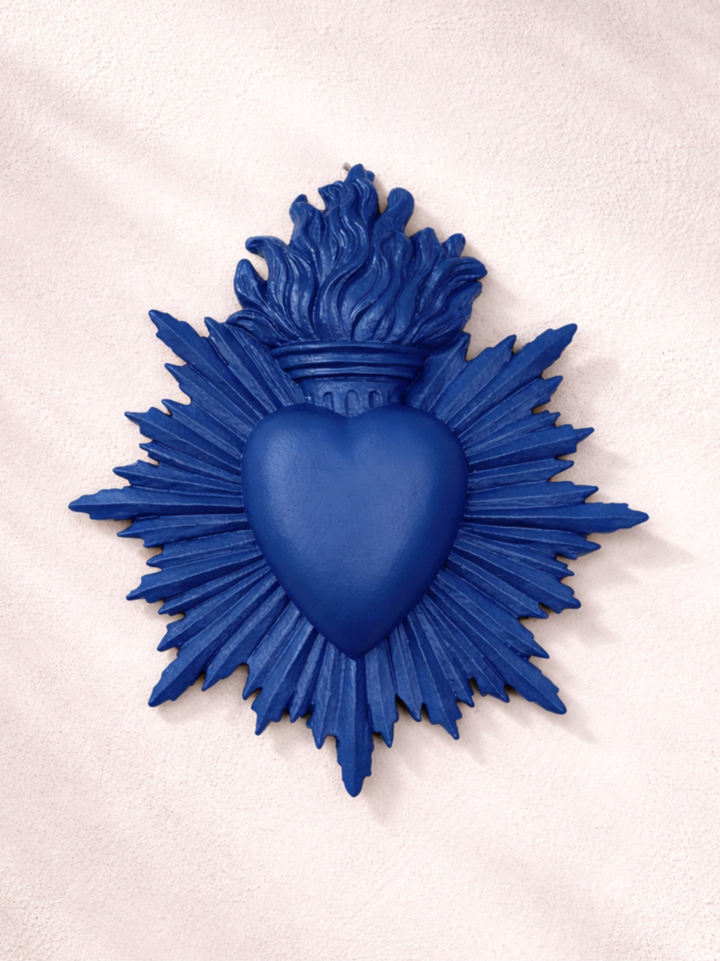 Corazón Decorativo Pared Azul
