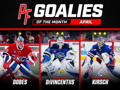 Pete Fry Goalies of the Month - April 2026