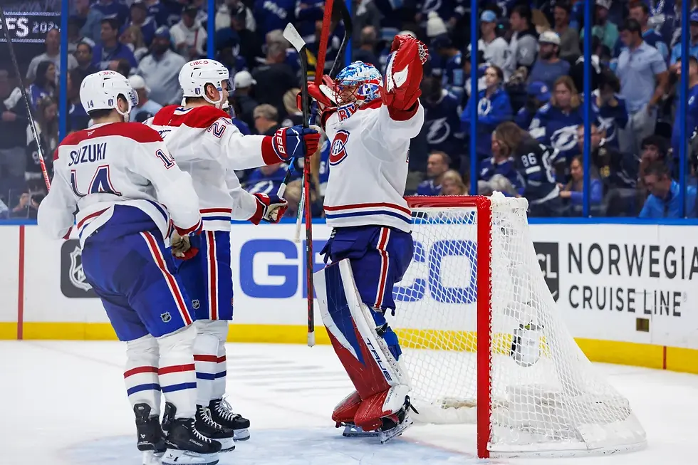 Jakub Dobes backstops the Montreal Canadiens to defeat the Tampa Bay Lightning in Game 7 of the 1st Round of the 2026 Stanley Cup Playoffs.