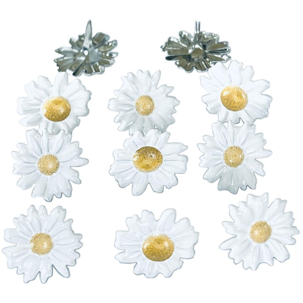 White Daisy Brads