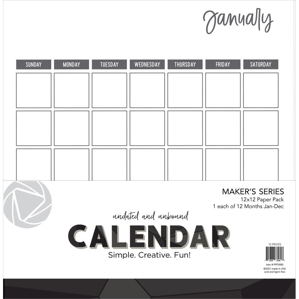 Undated & Unbound Calendar