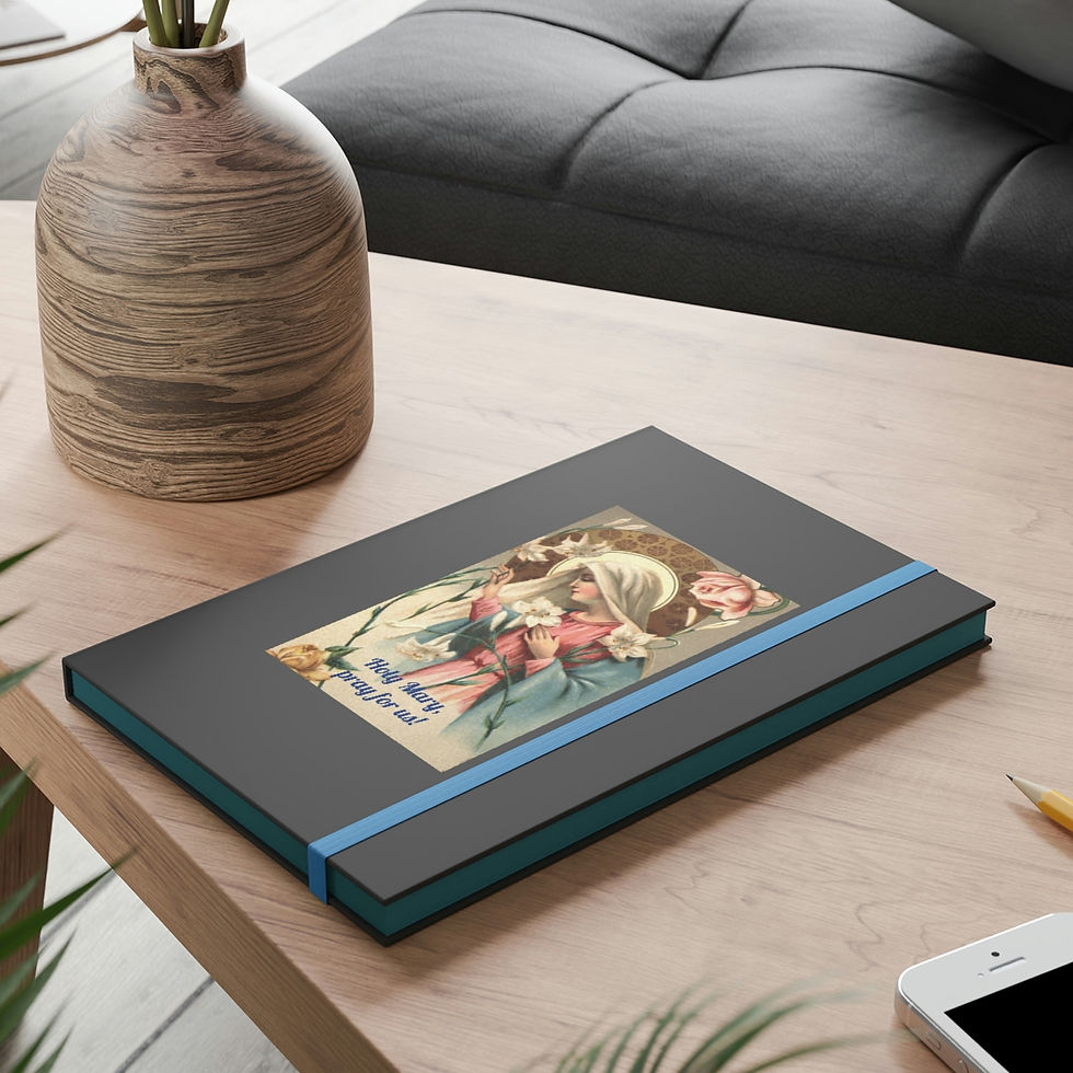 Thumbnail: Color Contrast Notebook - Ruled: Holy Mary, Pray for us!