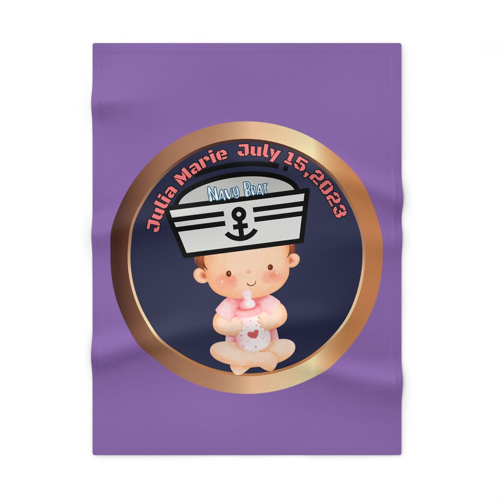 Infant, Soft Fleece Baby Blanket, Navy Brat Personalized Baby Blanket