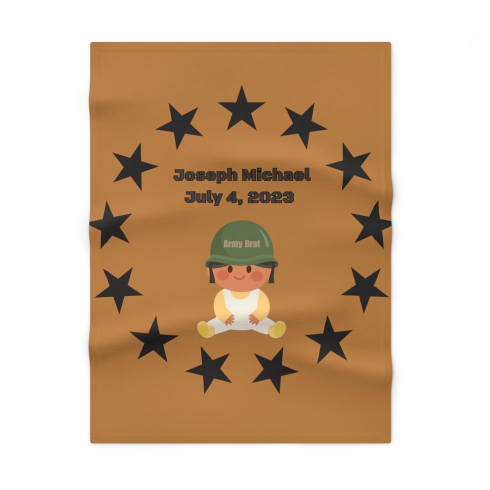 Infant, Soft Fleece Baby Blanket, Army Brat Personalized Blanket