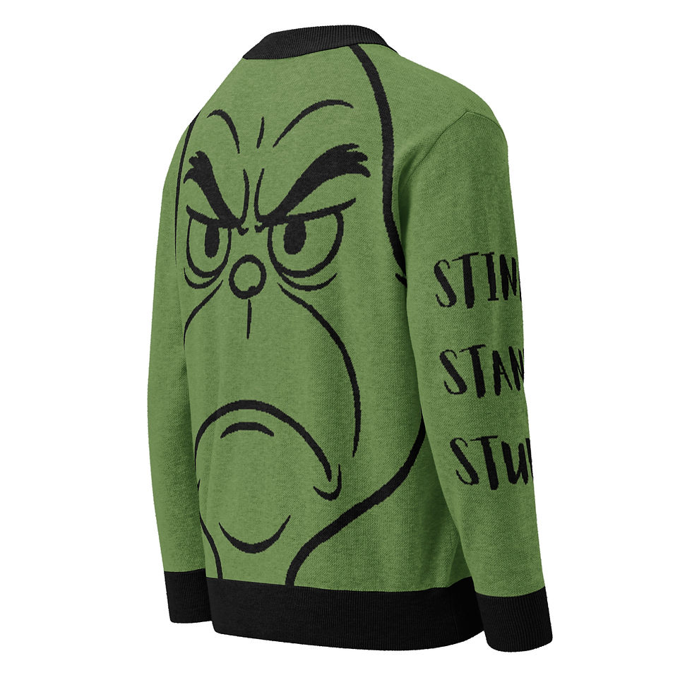 Thumbnail: Grinch Stink Stank Stunk Ugly Christmas Sweater Knitted cardigan