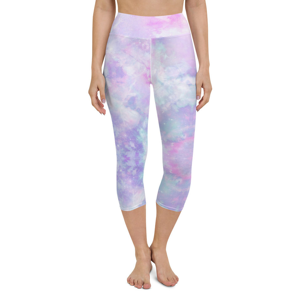 Purple Pastel Yoga Capri Leggings