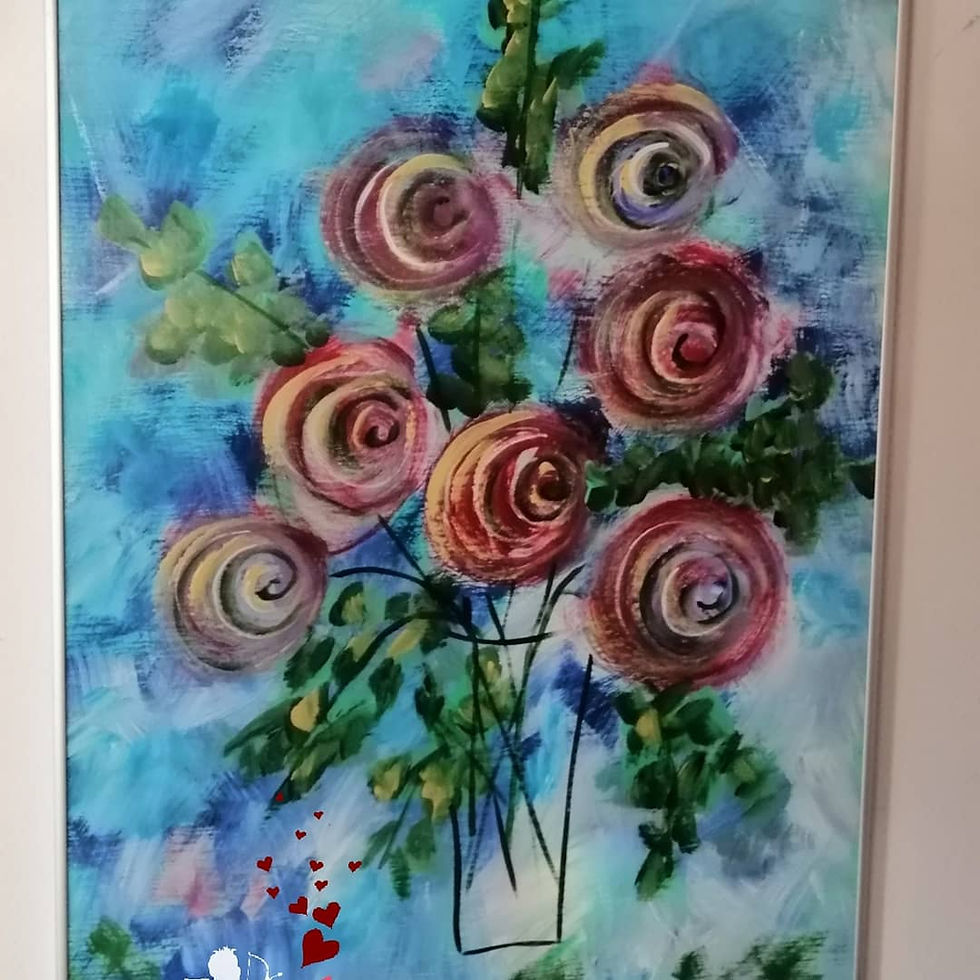 Abstract Roses in Glass