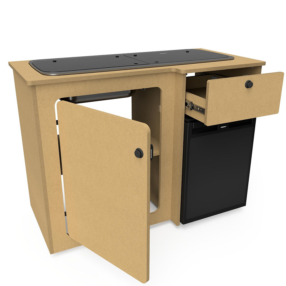 Campervan crx50 fridge kitchen pod unit cabinet furniture in mdf van furniture