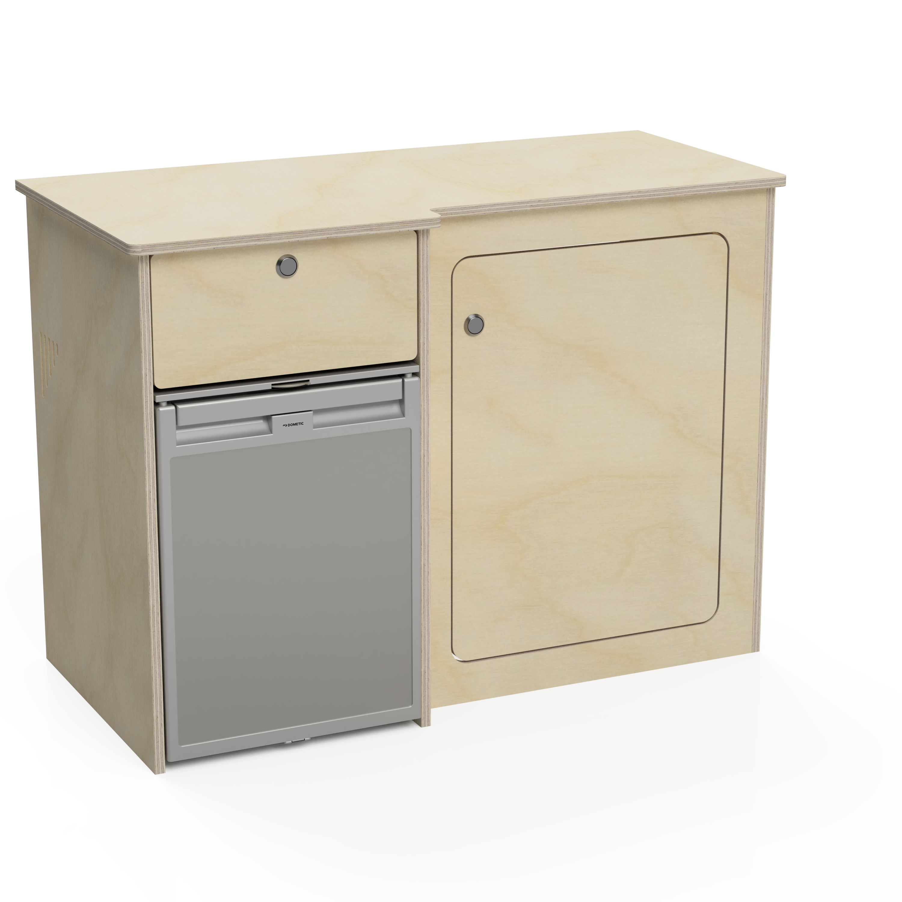 Campervan crx50 fridge kitchen pod unit cabinet furniture in plywood van furniture