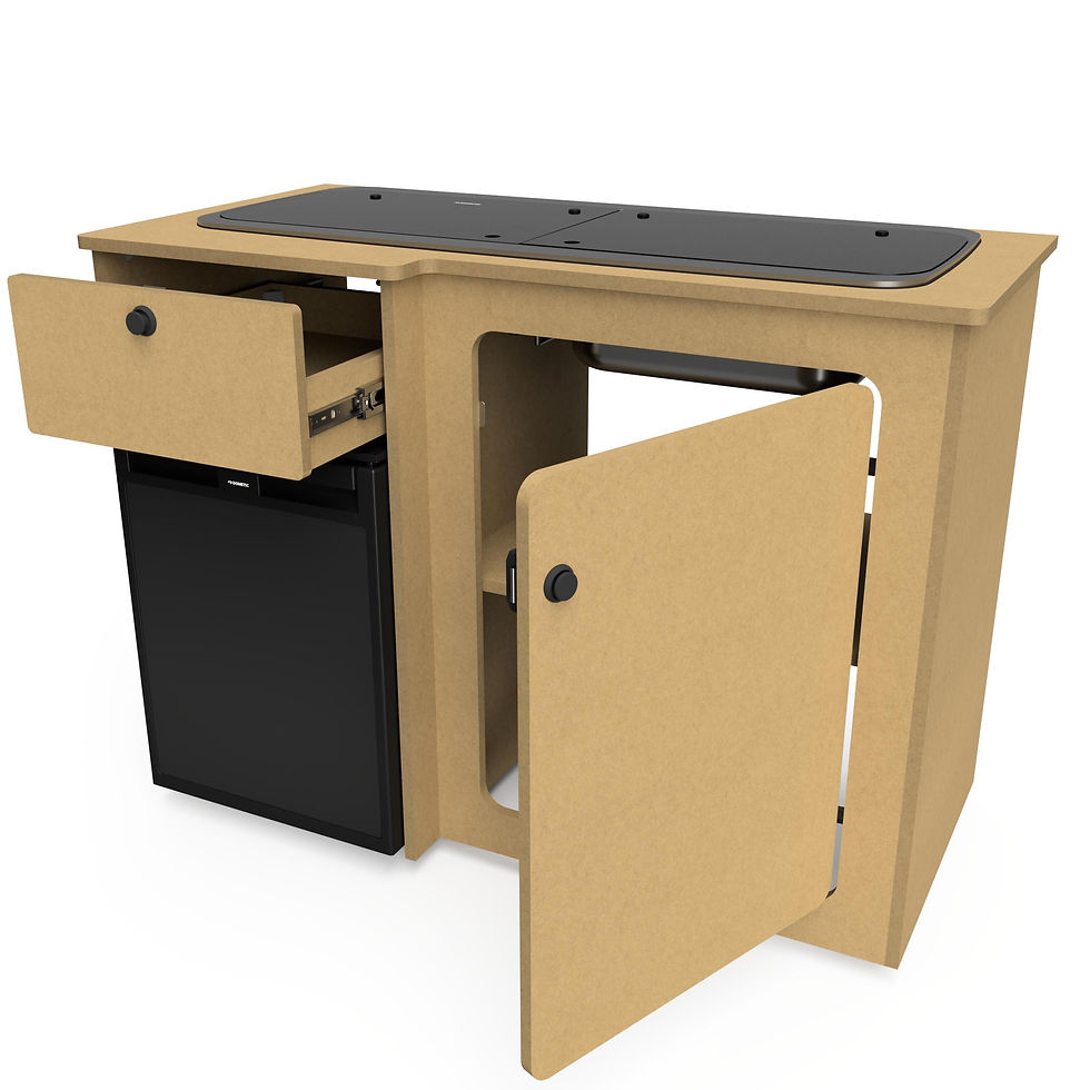Campervan crx50 fridge kitchen pod unit cabinet furniture in mdf van furniture
