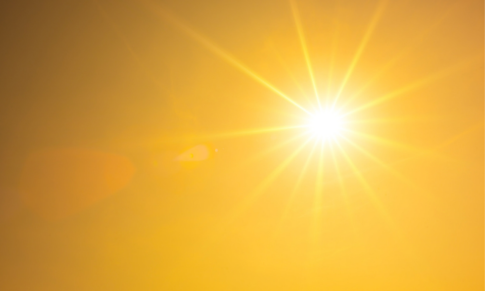 the sun with a yellow background
