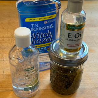 ingredients for after-sun gel