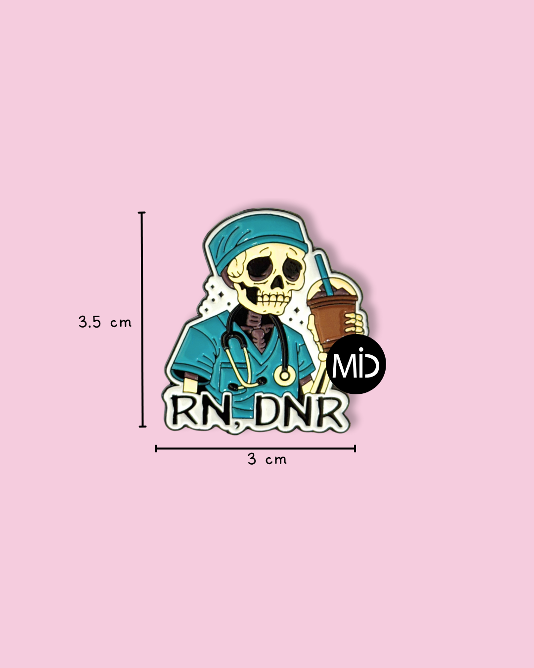Pin de Enfermero Calavera RN DNR