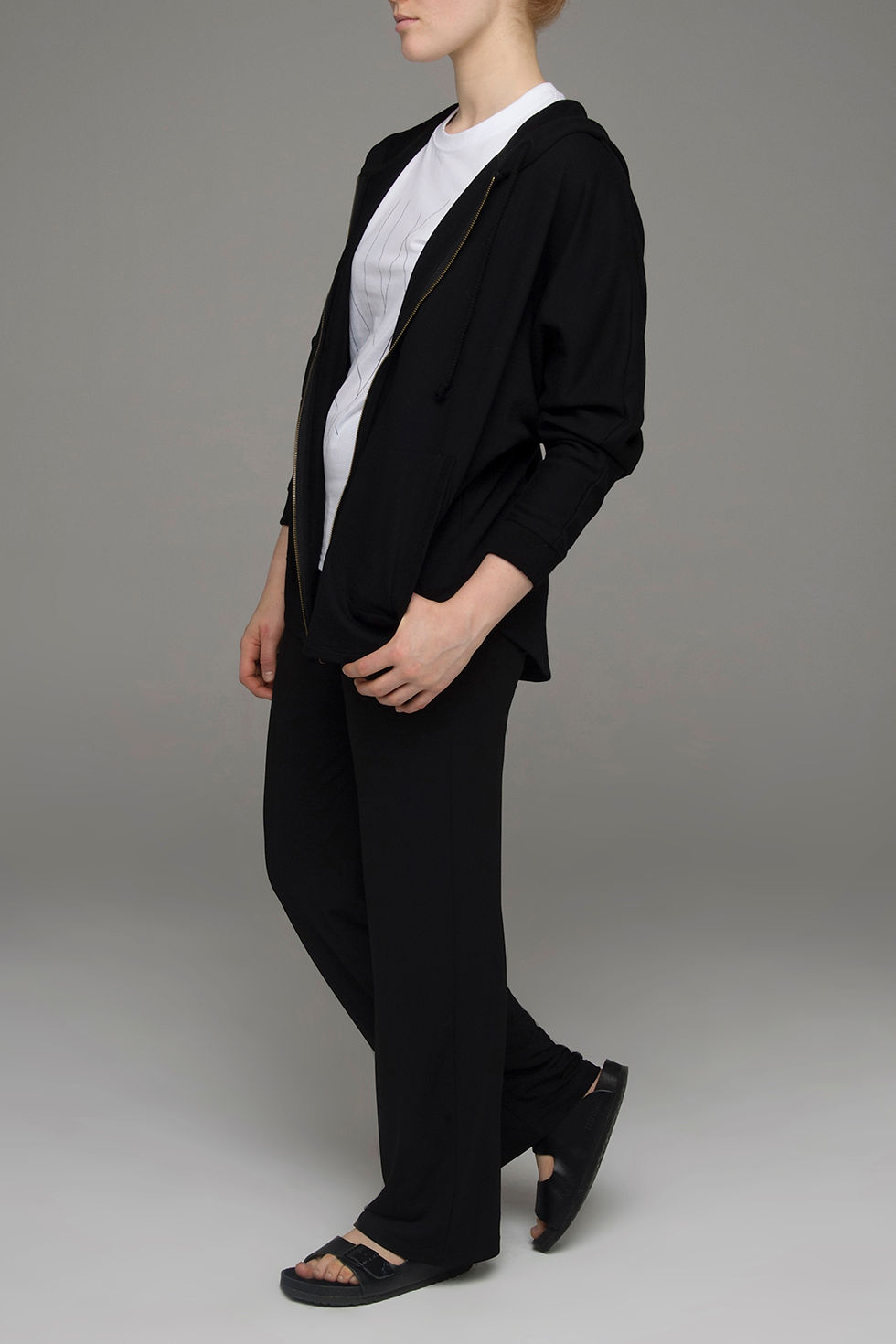 Thumbnail: The Power of Grey "Power" Pants in black knit jersey