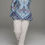 Thumbnail: Blue Poeny print "Songbird" tunic top front view