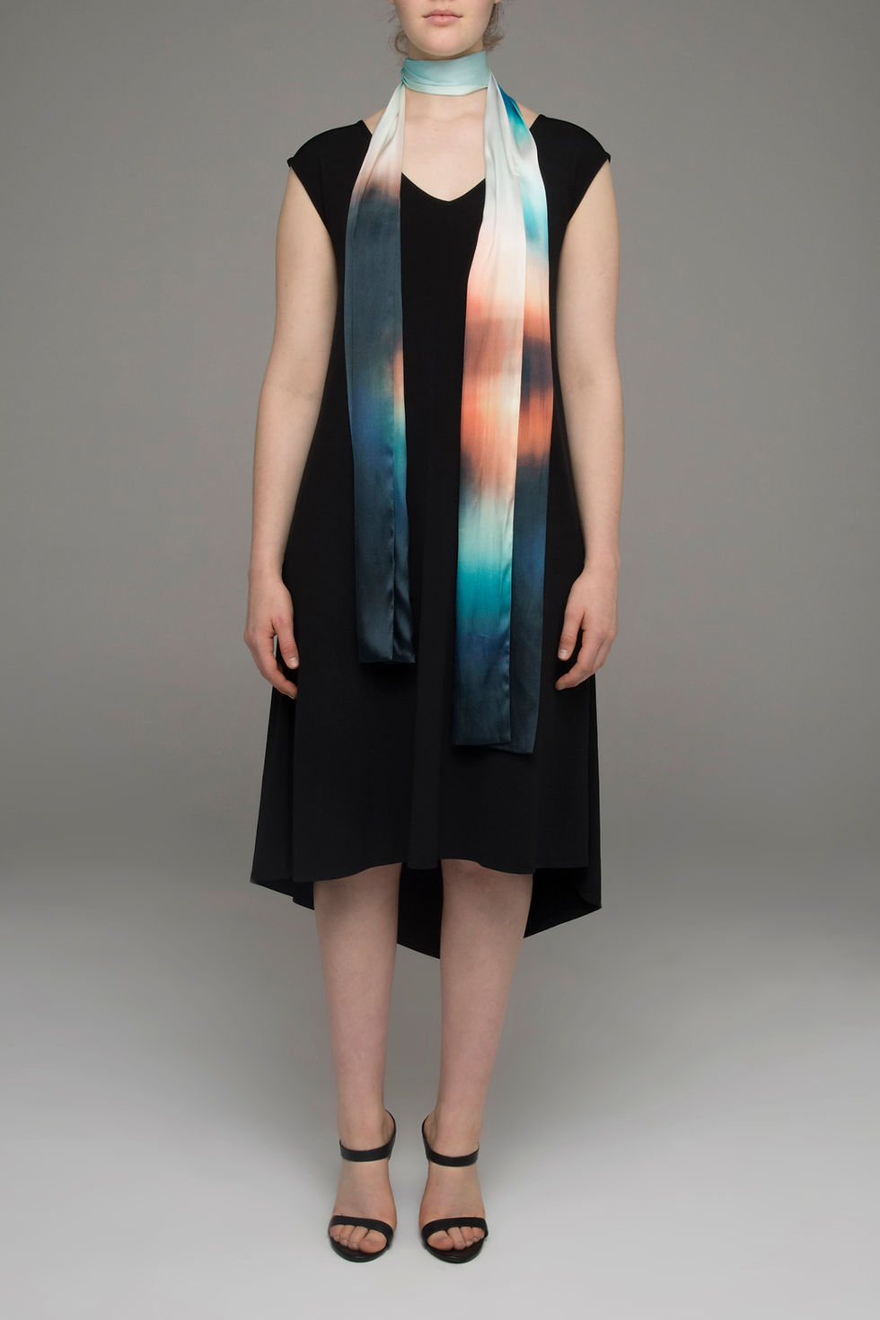 Thumbnail: Beech & Bird "Marshland" print long oblong silk scarf