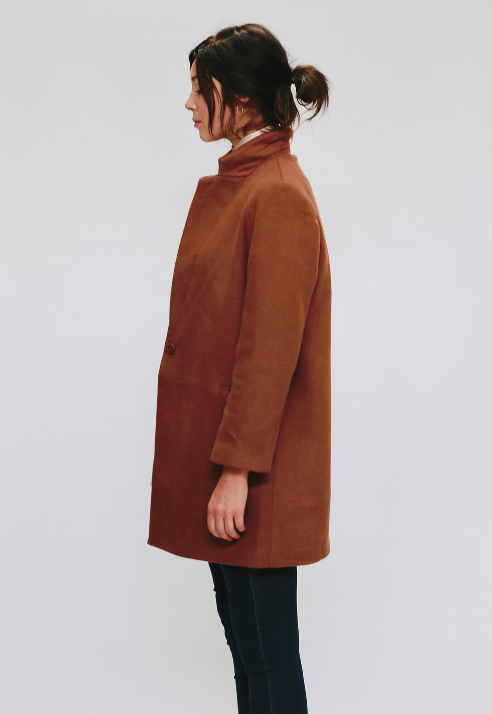Thumbnail: The Power of Grey "City" tailored coat in sepia tan