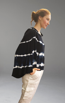 Thumbnail: Blue Poeny "Wave" tie dye cape hoodie top