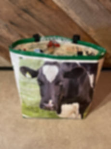 Upcycled Cow Feed Tote / Bag