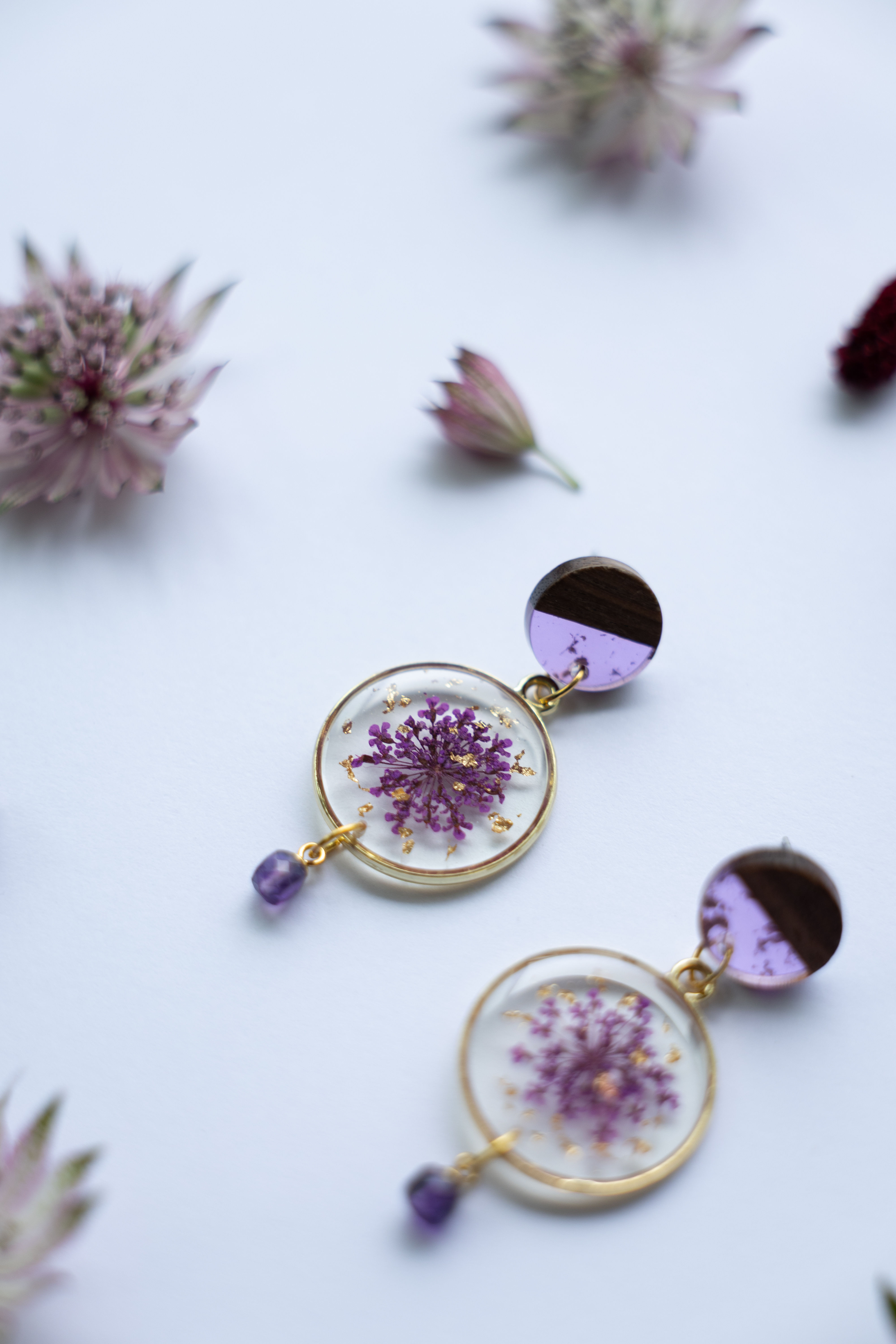 Boucles d'oreilles "purple"