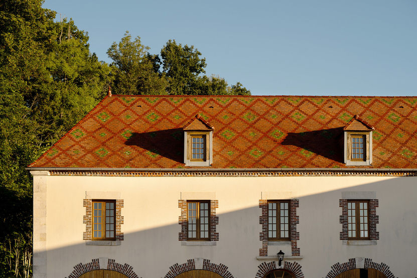 vue extérieur chambre Les Douves Chateau la Grange Arthuis, Lavau