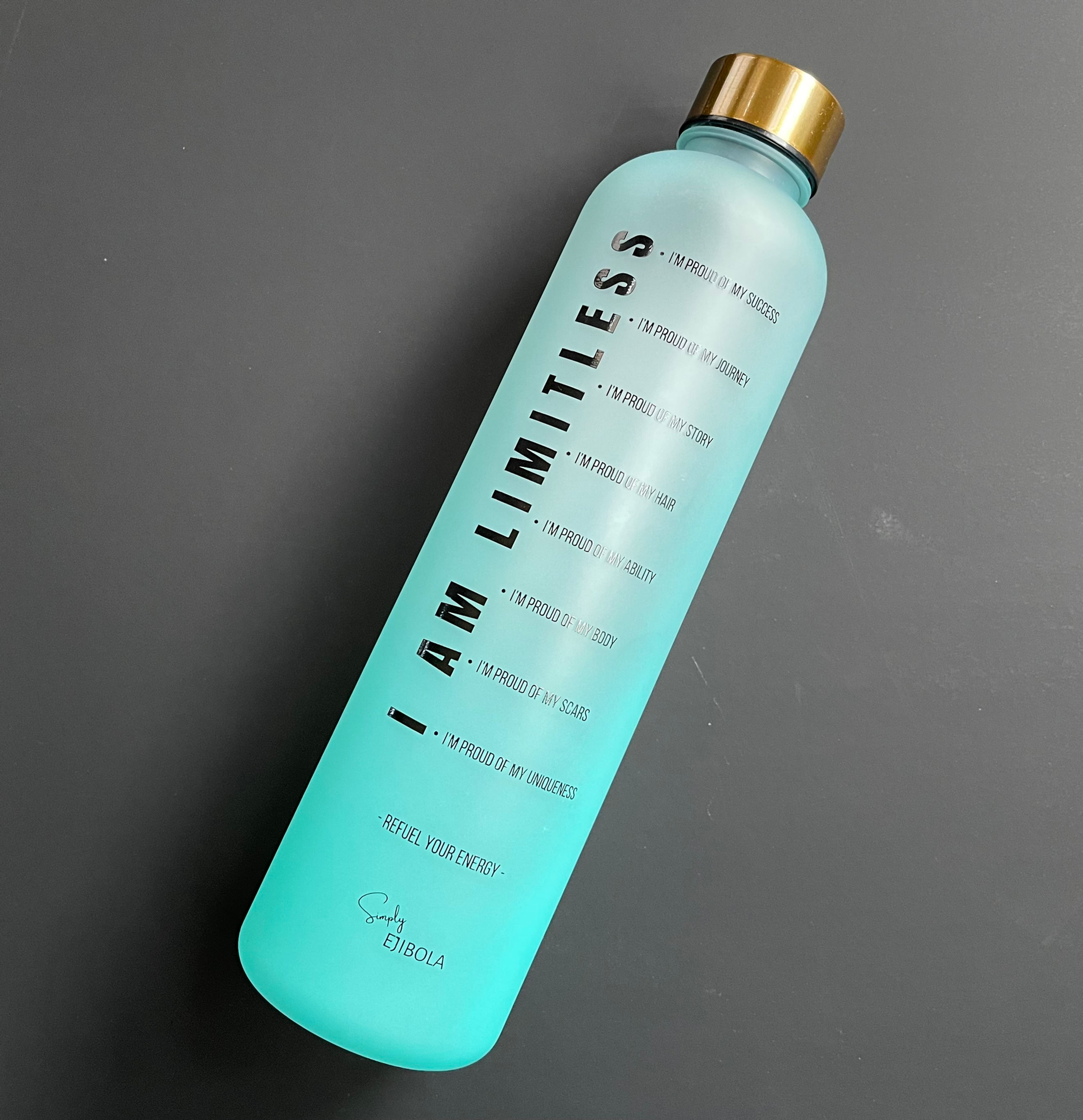 I'm Limitless water bottle (Turquoise)