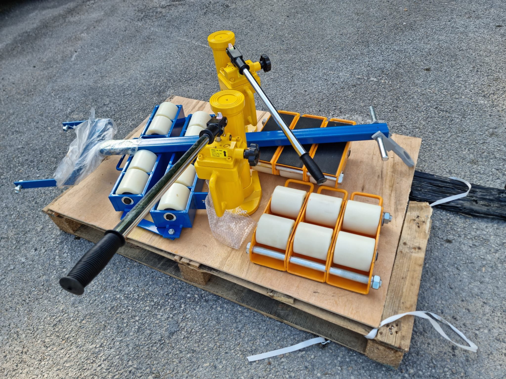 Kit de cric hydraulique, directionnel et patins rouleurs