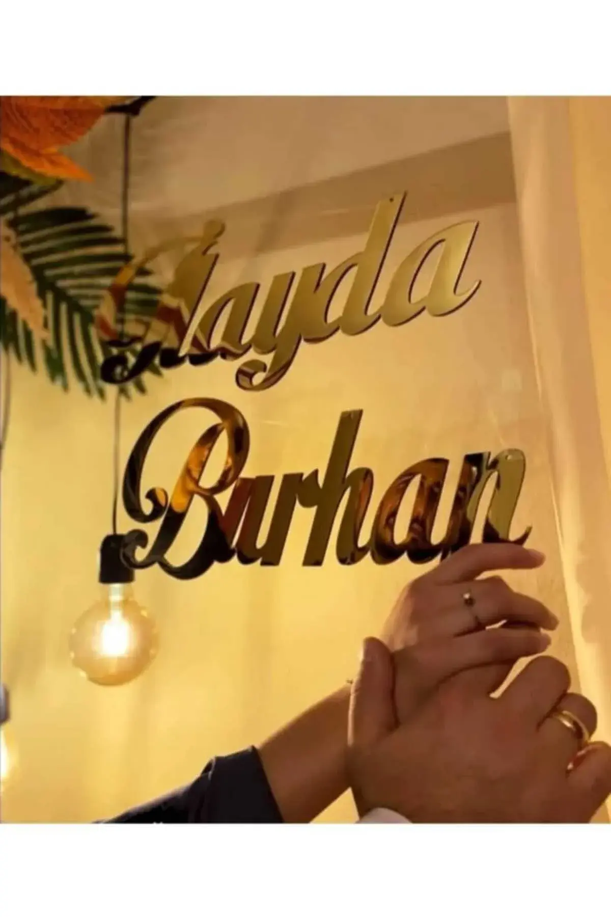 Elfora Gold Pleksi İsimlik Kişiye Özel Söz & Nişan Dekoru