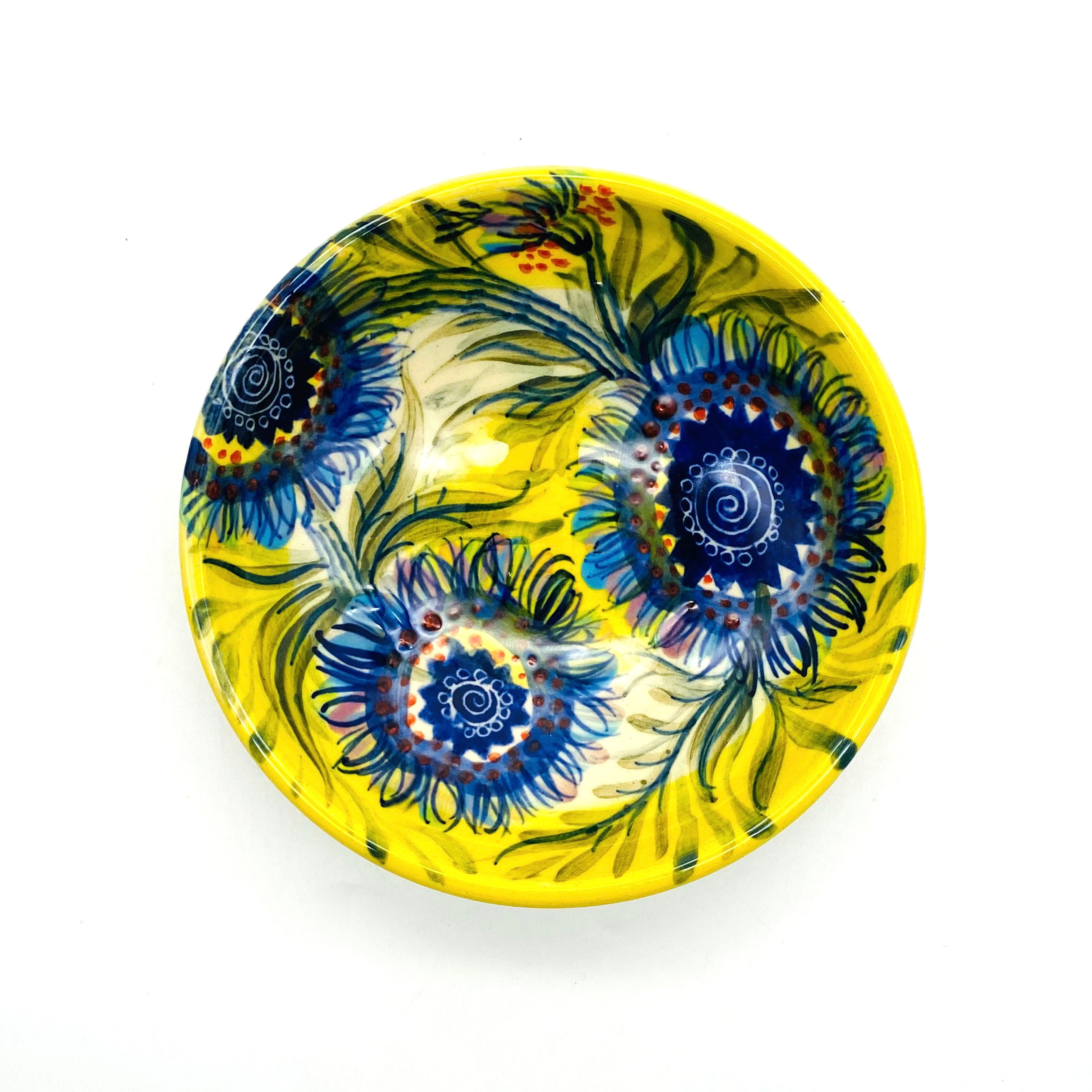 Pru Green - Small Yellow Floral Hybrid Dish