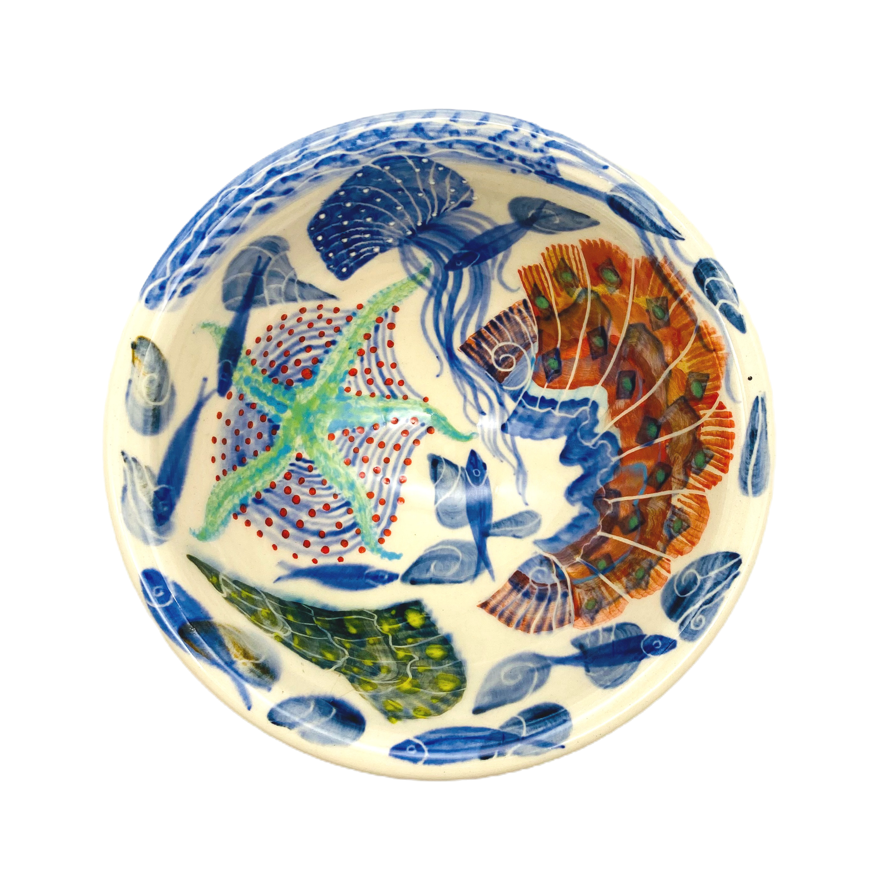 Pru Green - Roll Top Shell and Mollusc Bowl