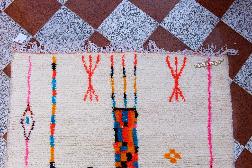 Thumbnail: Unique Moroccan rug - Costum Azilal rug - Handmade rug - Funky Berber rug