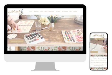 A mockup of Wildcomb Design's desktop and mobile site