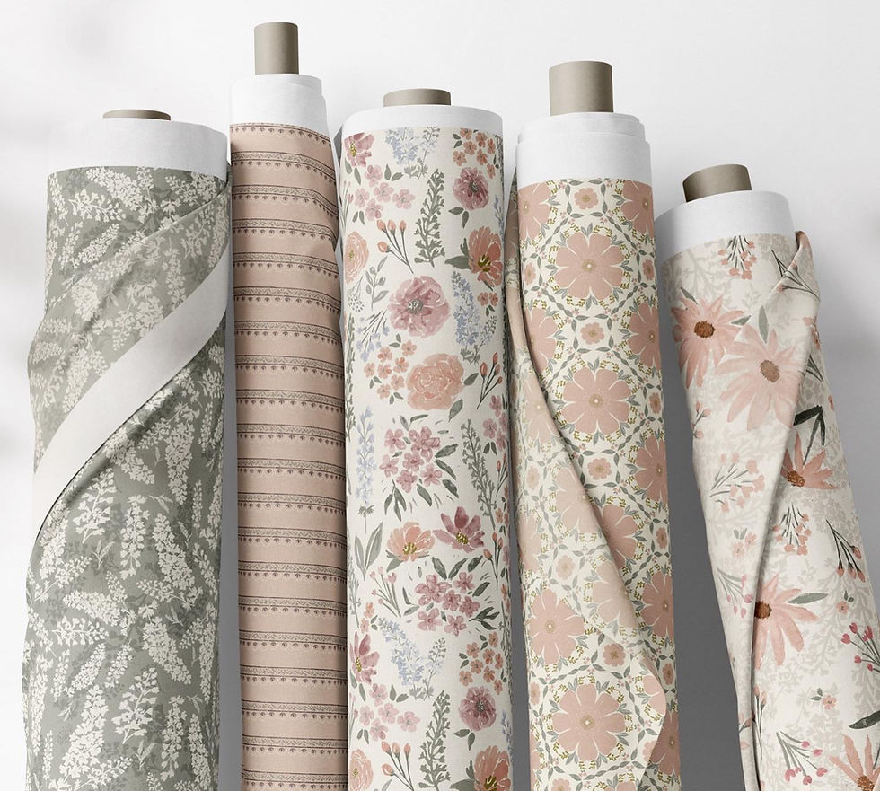 floral fabric rolls