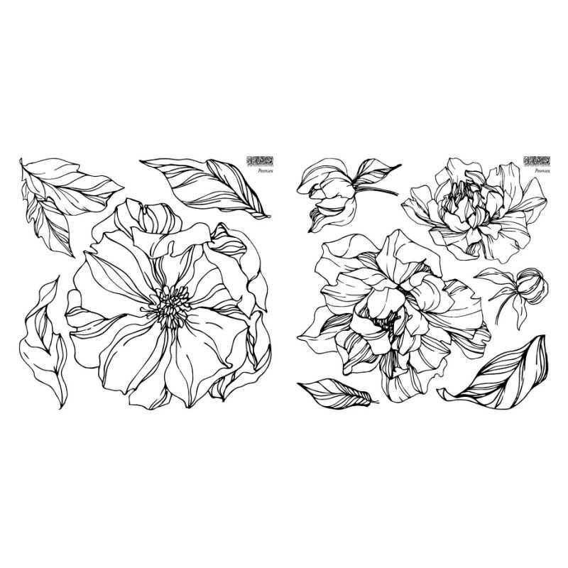Peonies IOD Stamp