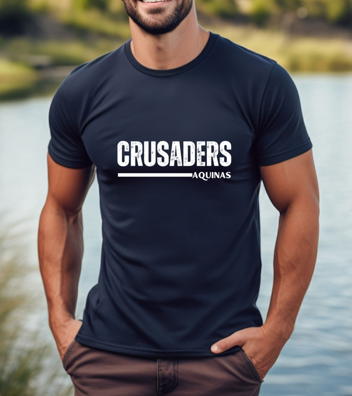 Crusaders Aquinas T-Shirt — Vintage Collegiate School Tee