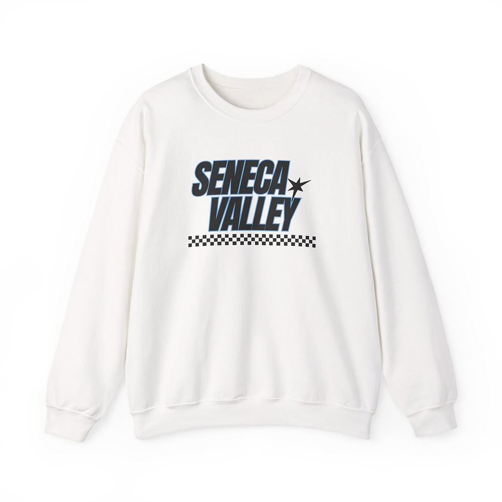 Thumbnail: Seneca Valley logo Crewneck Sweatshirt | Retro Racing Checkerboard