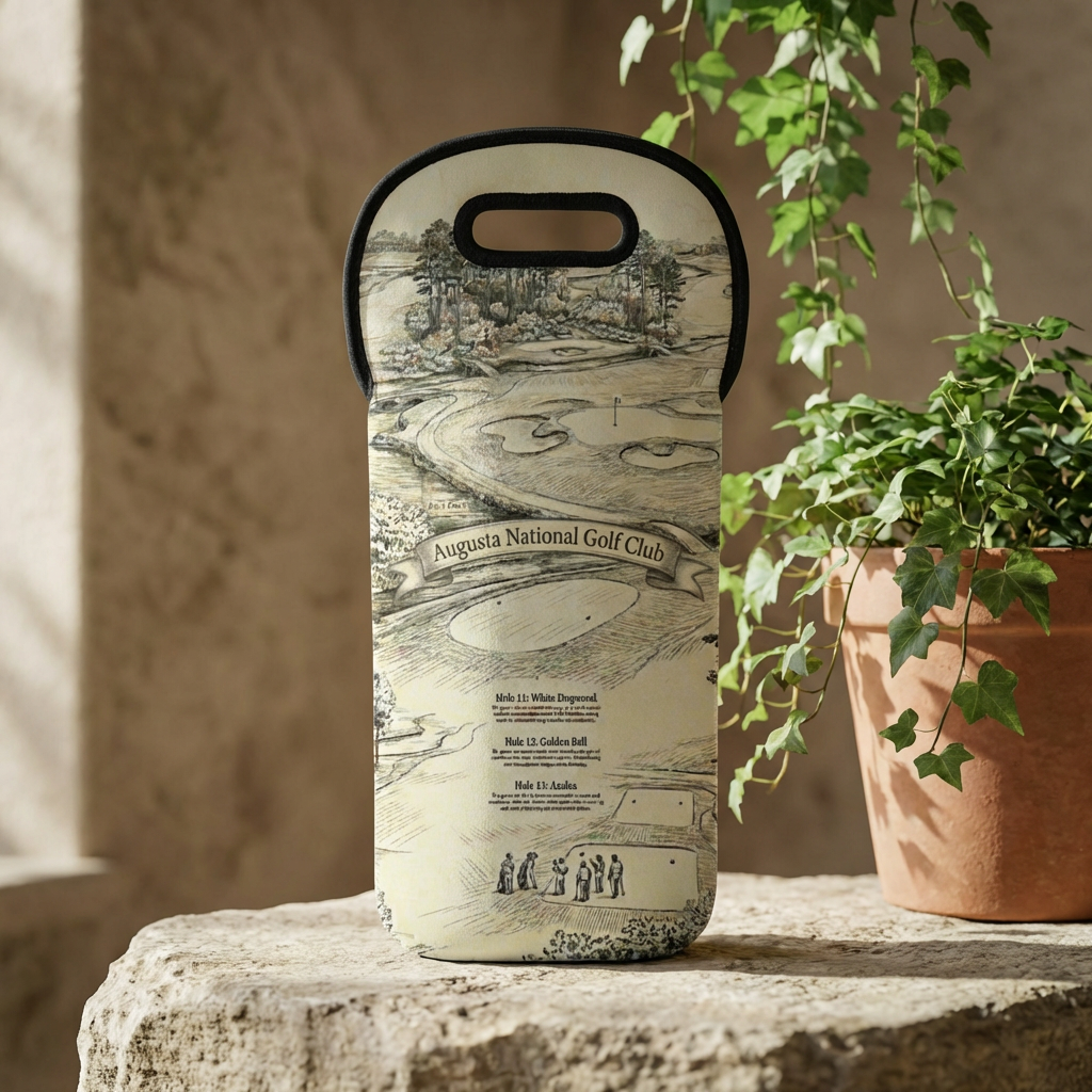 Augusta National Golf Course Wine Tote Bag – Vintage Course Map Wine Carrier