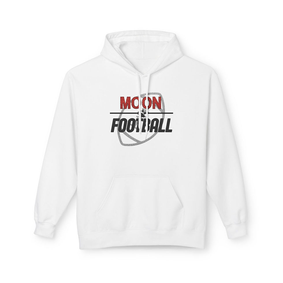 Thumbnail: Moon Football Hoodie — Retro Helmet Graphic Pullover
