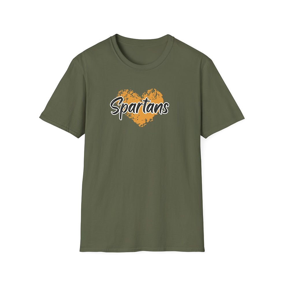 Thumbnail: Montour Spartans Heart Vintage School Spirit T-Shirt | Students Parents Teachers