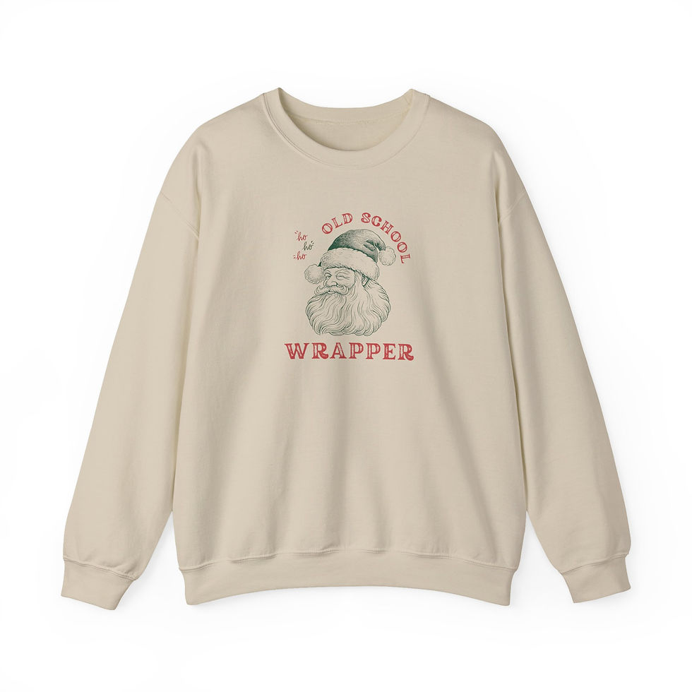 Thumbnail: Old-School Christmas Wrapper Santa Crewneck Sweatshirt