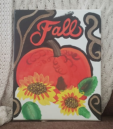 Fall Pumpkin Canvas, unfinished