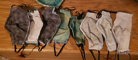 The inside of the eight masks, we only had three different fabrics for the inside