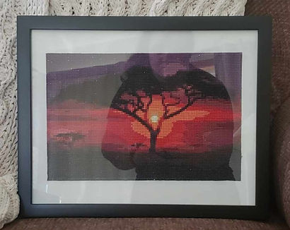Sahara Tree Diamond Painting, framed