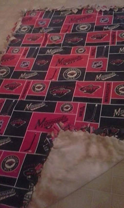 Green and Red Minnesota Wild Tie Blanket