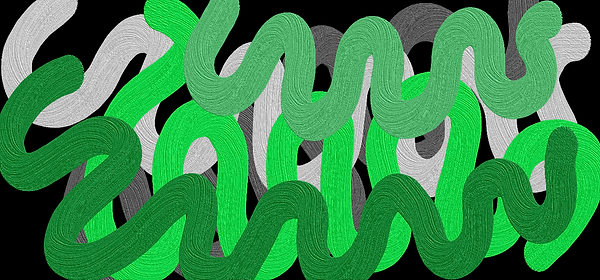 Different green and gray shades in a squiggly pattern
