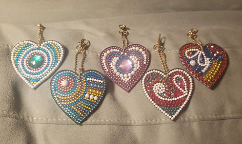 Five Heart Diamond Painting Key Chains, was a gift
